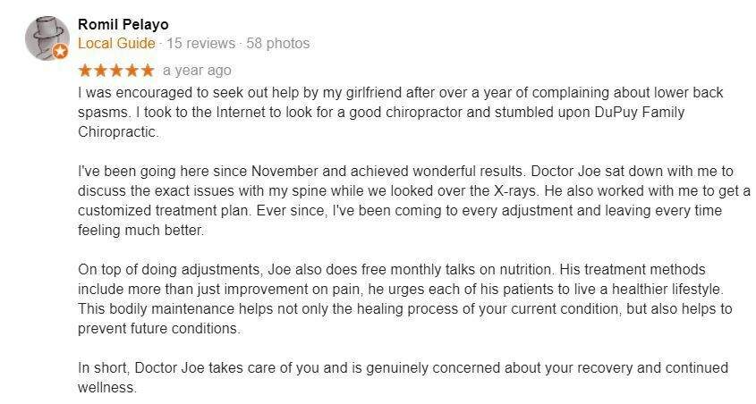 Chiropractic Simpsonville SC Patient Testimonials