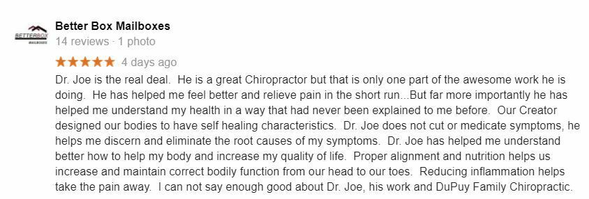 Chiropractic Simpsonville SC Patient Testimonials